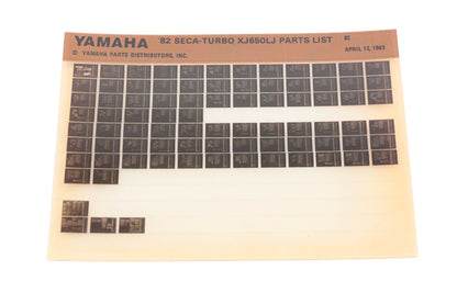 OEM Yamaha AN002-239 1982 SECA-Turbo XJ650LJ Parts List Microfiche Rev:4/13/1983