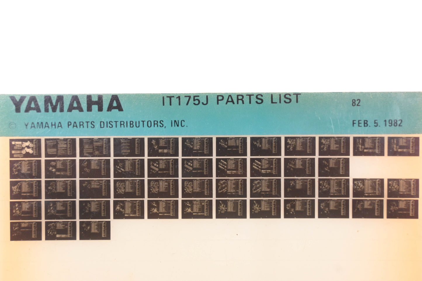 OEM Yamaha AM010-60 1983 IT175J Parts List Microfiche Rev:2/5/1982