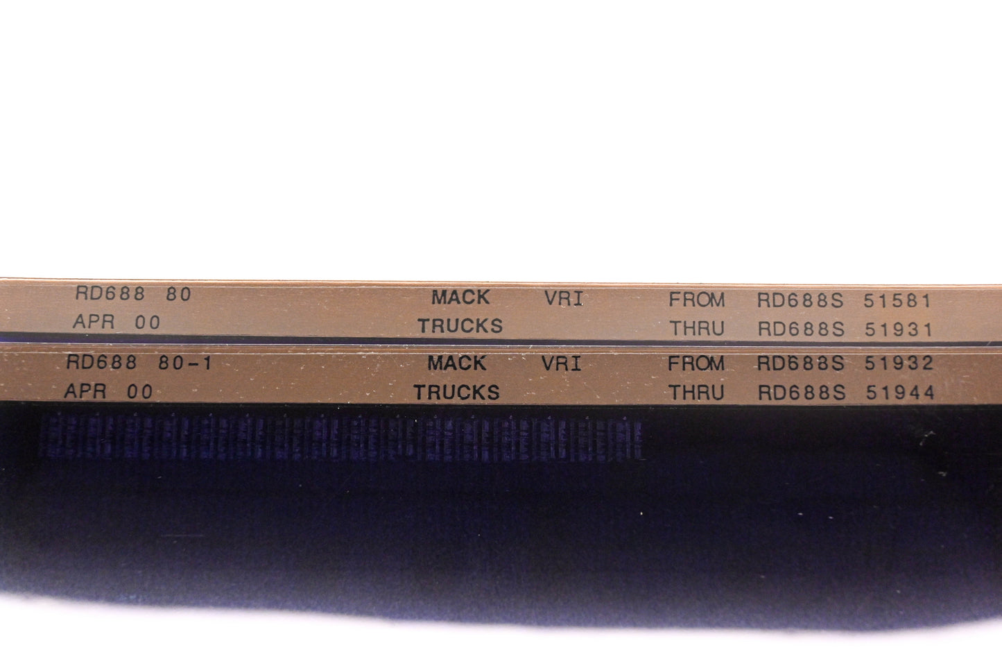 Mack RD688 80, RD688 80-1 RD688S51581 - RD688S51944 VRI Microfiche Lot of 2 NOS
