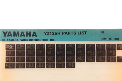 OEM Yamaha AM010-71 1981 YZ125H Parts List Microfiche Rev:10/20/1982