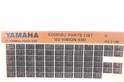 OEM Yamaha AM010-79 1982 XZ550RJ Vision 550 Parts List Microfiche Rev:2/3/1982