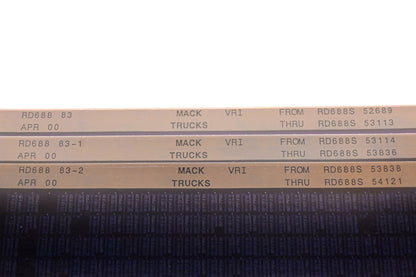 Mack RD688 83, RD688 83-1, RD688 83-2 RD688S52689 - RD688S54121 VRI Microfiche Lot of 3 NOS