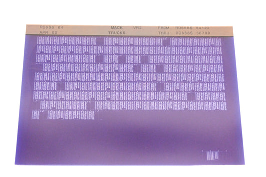 Mack RD688 84 RD688S54122 - RD688S60799 VRI Microfiche NOS