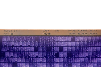 Mack RD688 84 RD688S54122 - RD688S60799 VRI Microfiche NOS