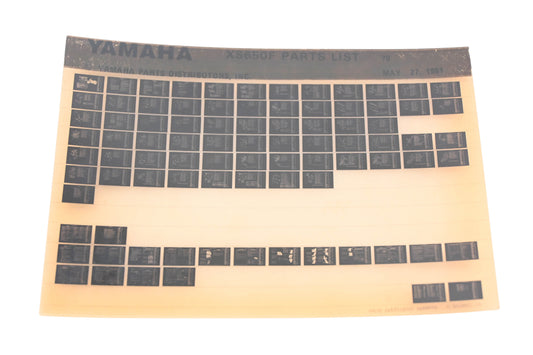 OEM Yamaha AM010-104 1979 XS650F Parts List Microfiche Rev:5/27/1981