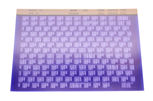 Mack RD690 14 RD690S7393 - RD690S7831 VRI Microfiche NOS