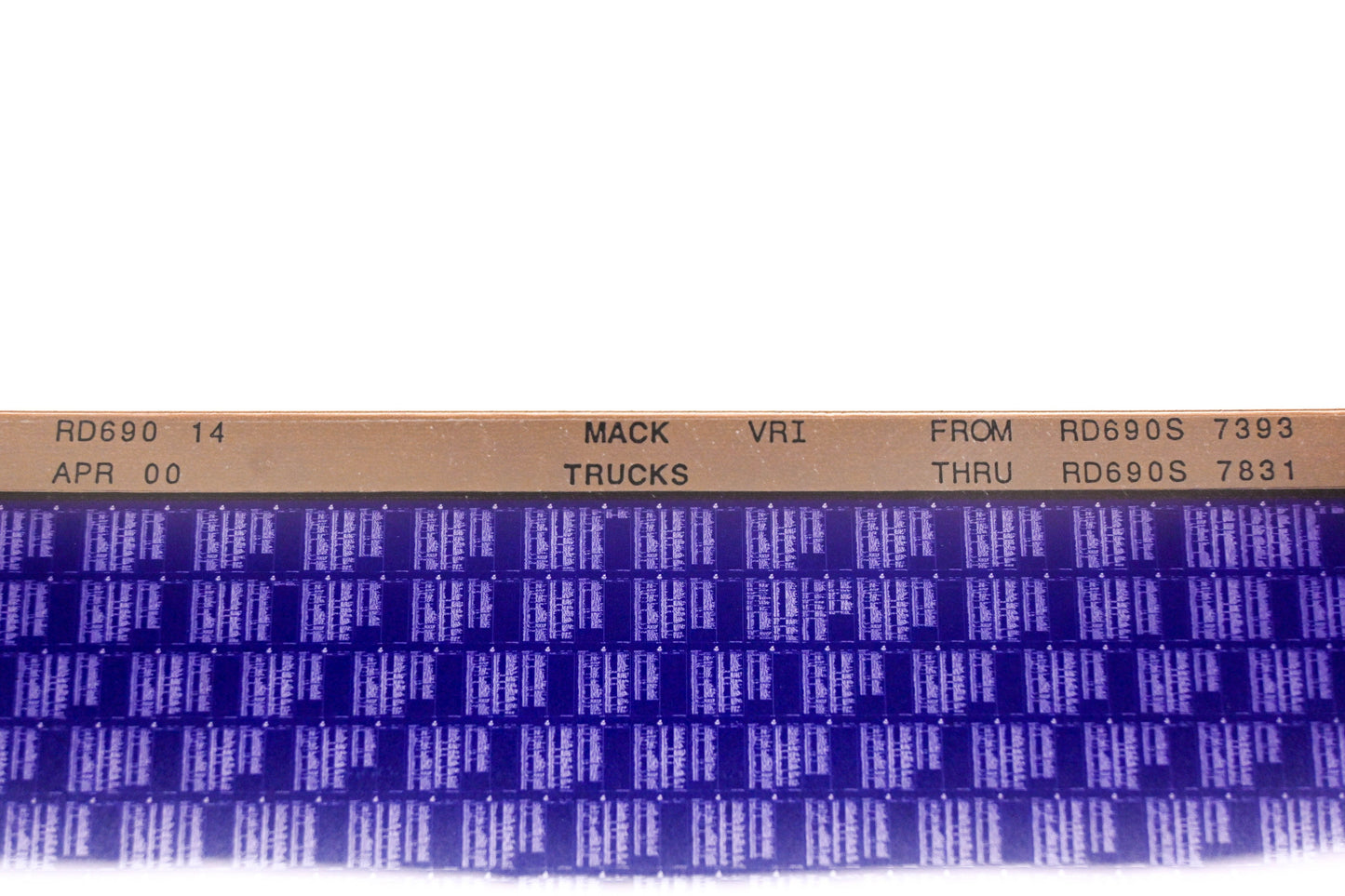 Mack RD690 14 RD690S7393 - RD690S7831 VRI Microfiche NOS