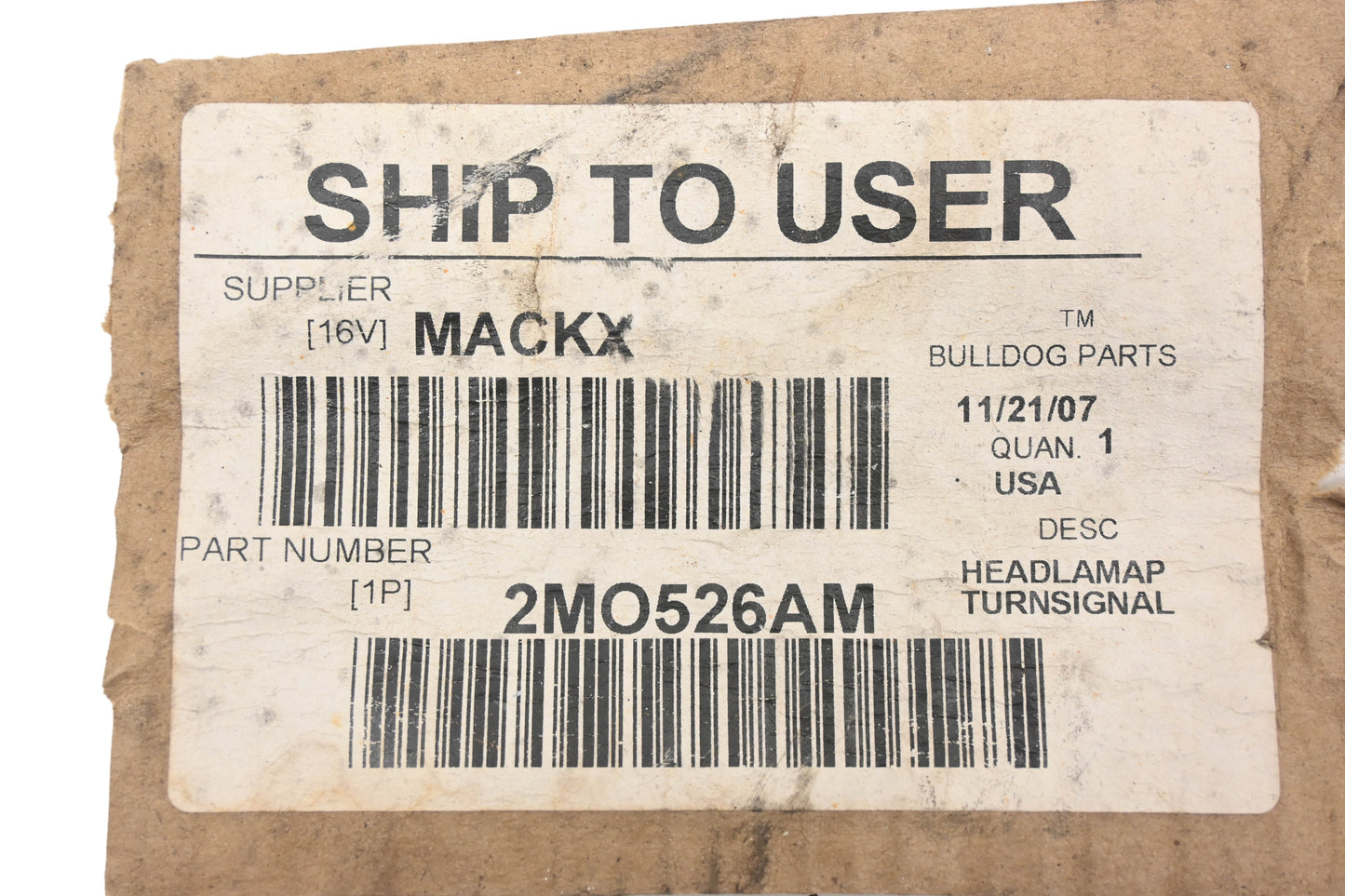 Mack 2MO526AM Lefthand Headlamp Assembly NOS
