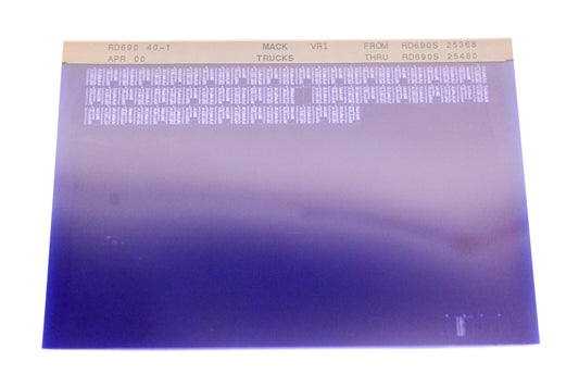 Mack RD690 40-1 RD690S25368 - RD690S25480 VRI Microfiche NOS