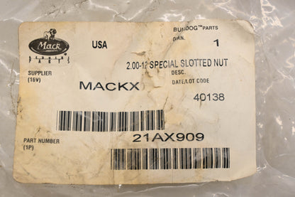 Mack 21AX909 2.00-12 Special Slotted Nut NOS