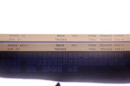 Mack RD690 45, RD690 45-1 RD690S29506 - RD690S30614 VRI Microfiche Lot of 2 NOS