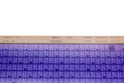 Mack RD690 47 RD690S31315 - RD690S46477 VRI Microfiche NOS