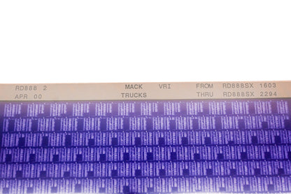 Mack RD888 2 RD888SX1603 - RD888SX2294 VRI Microfiche NOS