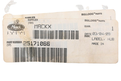 Mack 25171066 Hub Cap Label NOS