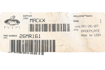 Mack 26MR161, 25153304 Baseplate NOS