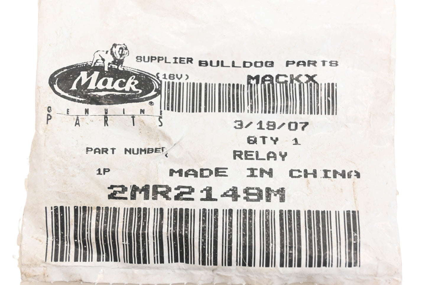 Mack 2MR2149M, 301-1C-D-R1 Song Chuan Relay NOS