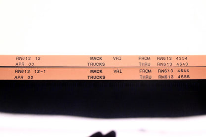 Mack RW613 12, RW613 12-1 RW6134354 - RW6134656 VRI Microfiche Lot of 2 NOS
