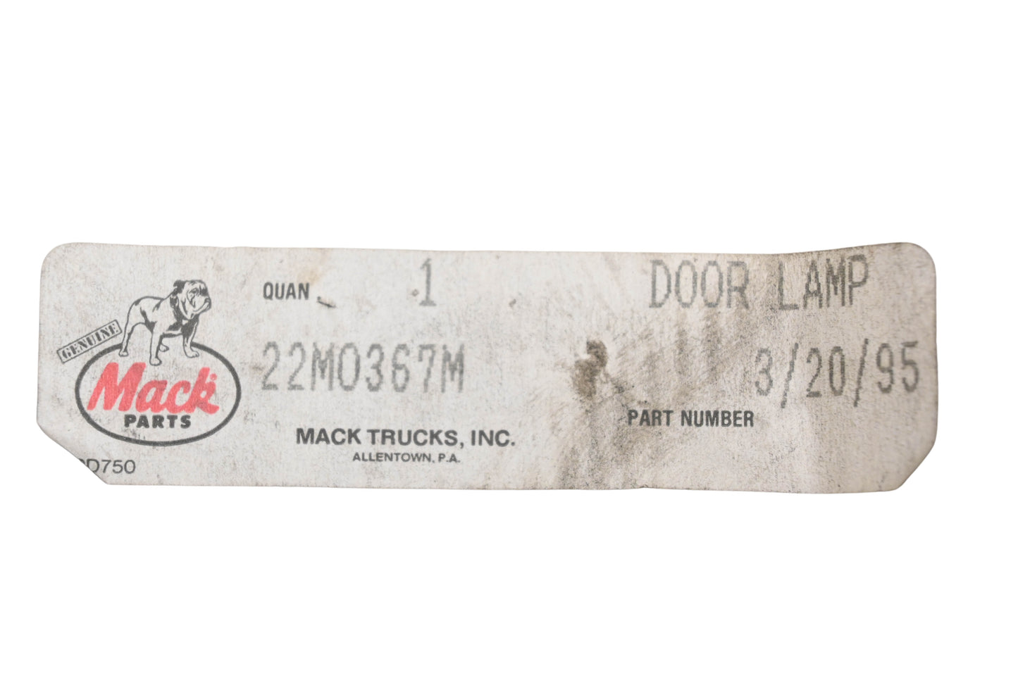 Mack 22MO367M Truck-Lite Door Lamp Housing NOS