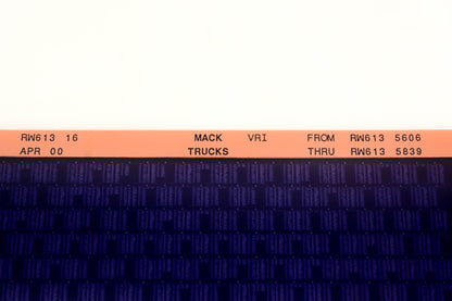 Mack RW613 16 RW6135606 - RW6135839 VRI Microfiche NOS