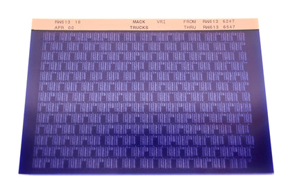 Mack RW613 18 RW6136247 - RW6136547 VRI Microfiche NOS