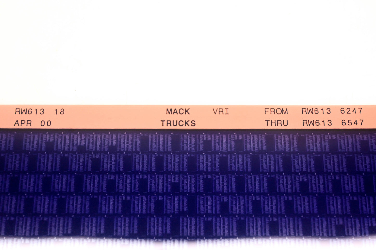 Mack RW613 18 RW6136247 - RW6136547 VRI Microfiche NOS