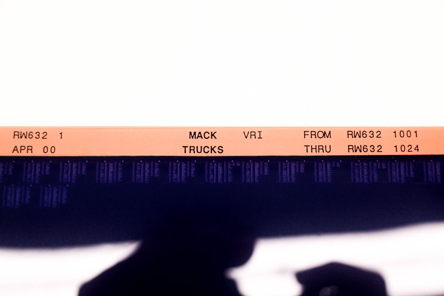 Mack RW632 1 RW6321001 - RW6321024 VRI Microfiche NOS