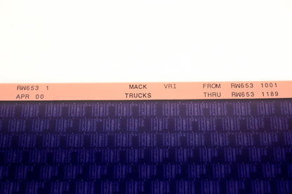Mack RW653-1 RW6531001 - RW6531189 VRI Microfiche NOS
