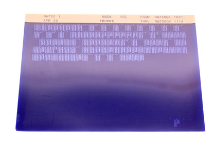 Mack RW700 1 RW700GK1001 - RW700GK1114 VRI Microfiche NOS