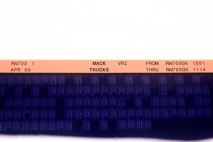 Mack RW700 1 RW700GK1001 - RW700GK1114 VRI Microfiche NOS