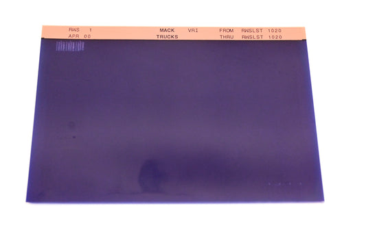 Mack RWS 1 RWSLST1020 VRI Microfiche NOS