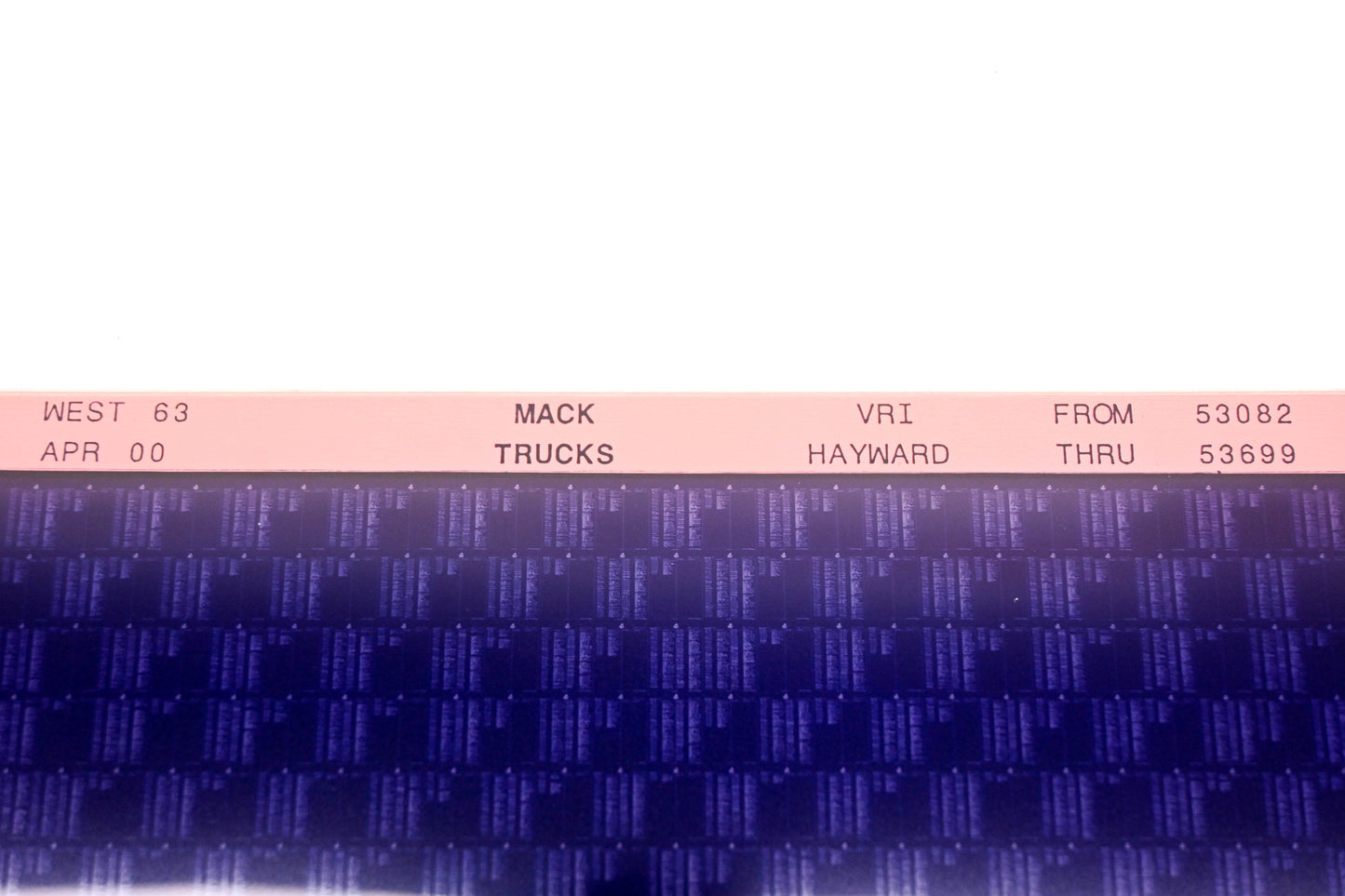 Mack WEST 63 VRI Hayward 53082 -53699 Microfiche NOS