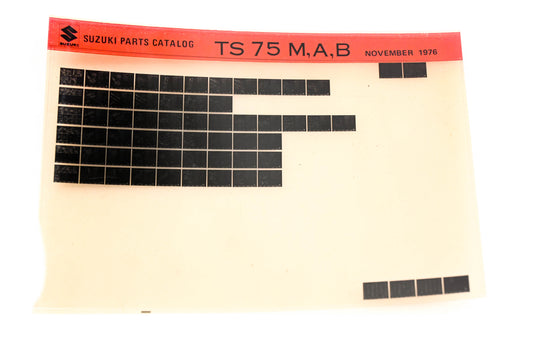 Suzuki TS75MAB TS75 M,A,B Parts Catalog Microfiche Rev 11/1976