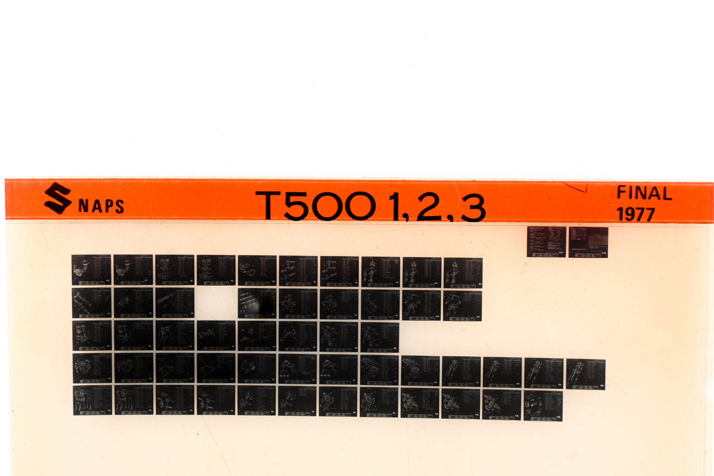 Suzuki T500 T500 1,2,3 Parts Catalog Microfiche Final Edition 1977