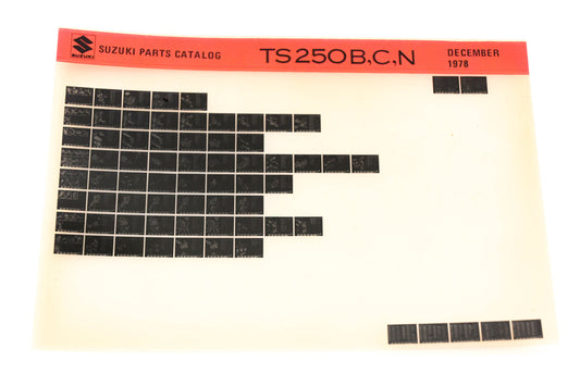 Suzuki TS250BCN TS250 B,C,N Parts Catalog Microfiche Rev:12/1976