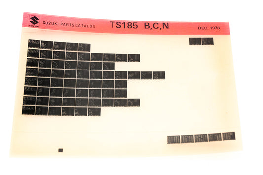 Suzuki TS185BCN TS185 B,C,N Parts Catalog Microfiche Rev:12/1978