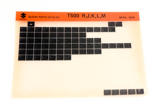 Suzuki T500RJKLM T500 R,J,K,L,M Parts Catalog Microfiche Rev:4/1979