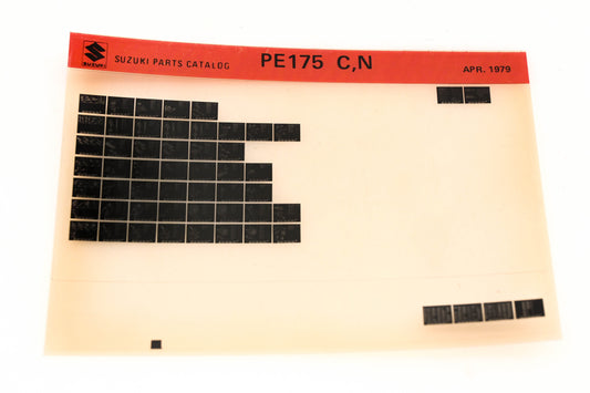 Suzuki PE175CN PE175 C,N Parts Catalog Microfiche Rev:4/1979