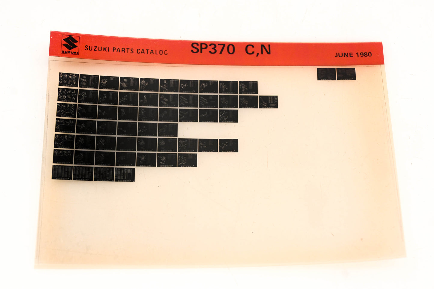 Suzuki SP370CN SP370 C,N Parts Catalog Microfiche Rev:6/1980