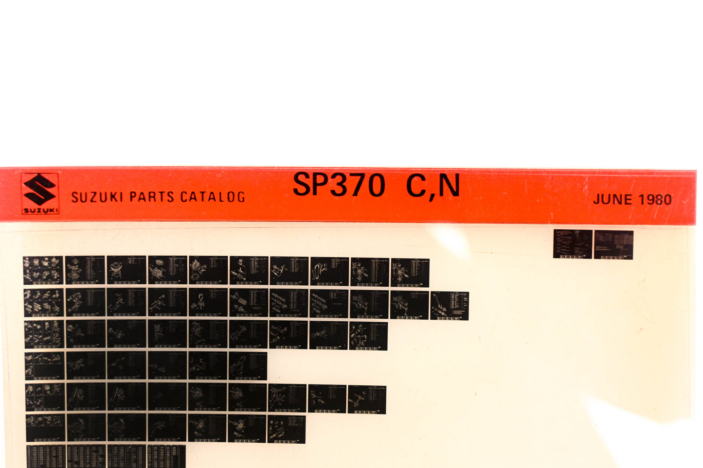 Suzuki SP370CN SP370 C,N Parts Catalog Microfiche Rev:6/1980