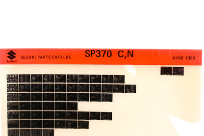 Suzuki SP370CN SP370 C,N Parts Catalog Microfiche Rev:6/1980