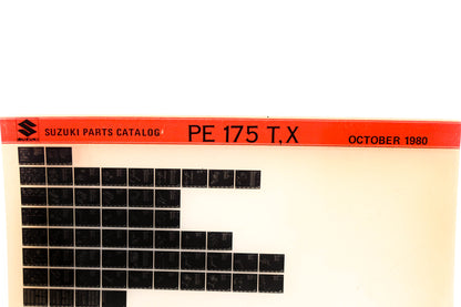Suzuki PE175TX PE175 T,X Parts Catalog Microfiche Rev:10-1980