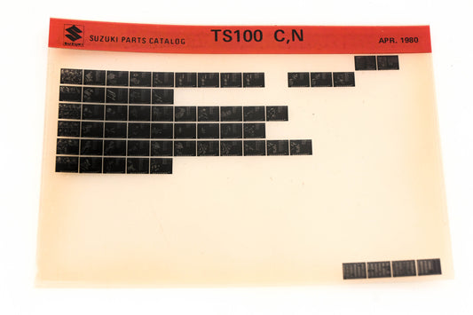 Suzuki TS100CN TS100 C,N Parts Catalog Microfiche Rev:4/1980