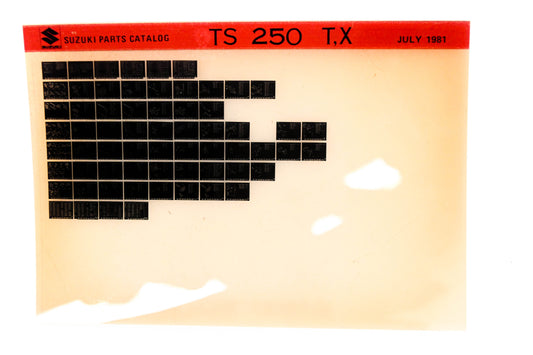 Suzuki TS250TX TS250 T,X Parts Catalog Microfiche Rev:8/1981