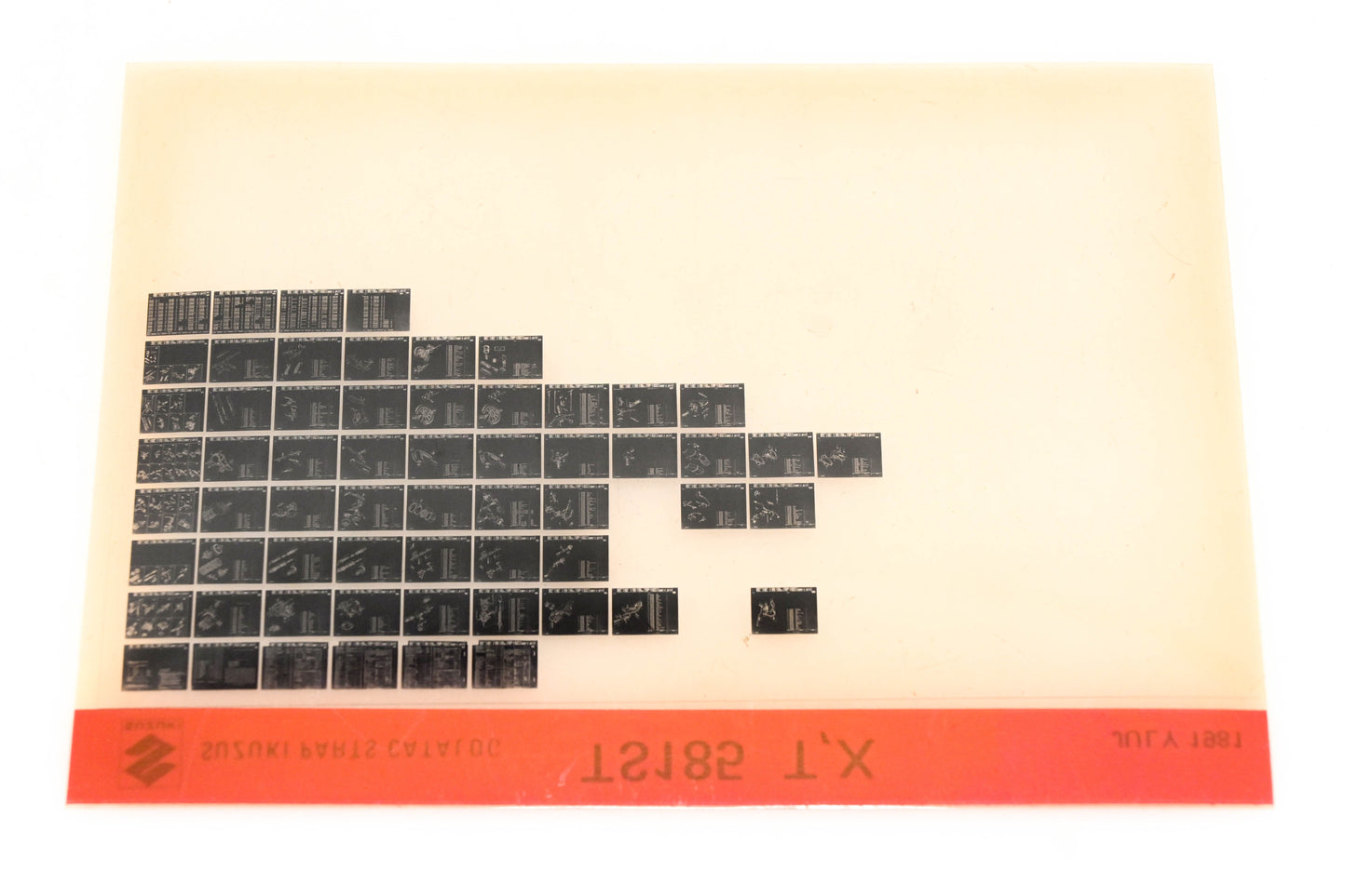 Suzuki TS185TX TS185 T,X Part Catalog Microfiche Rev:8/1981
