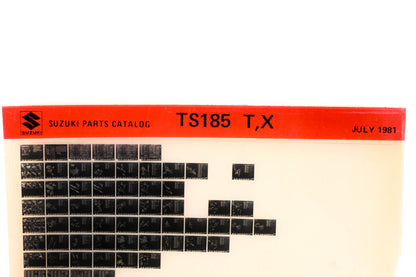 Suzuki TS185TX TS185 T,X Part Catalog Microfiche Rev:8/1981
