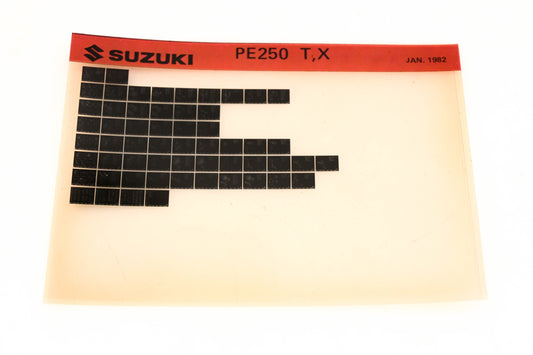 Suzuki PE250TX PE250 T,X Parts Catalog Microfiche Rev:1/1982