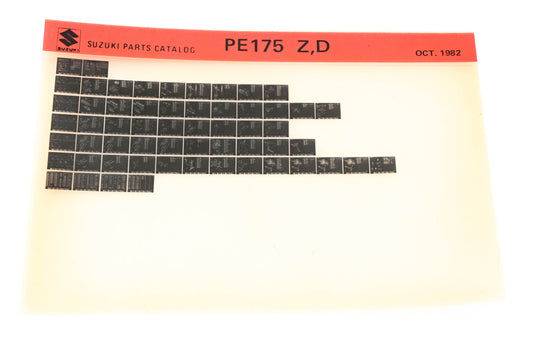Suzuki PE175ZD PE175 Z,D Parts Catalog Microfiche Rev:10/1982
