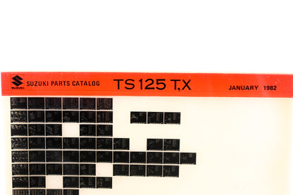 Suzuki TS125TX TS125 T,X Parts Catalog Microfiche Rev:1/1982