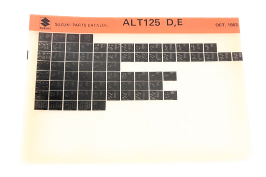 Suzuki ALT125DE ALT125 D,E Parts Catalog Microfiche Rev:10/1983