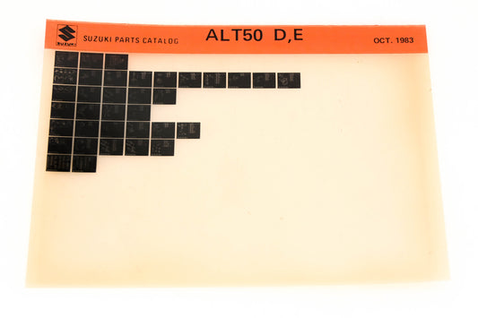 Suzuki ALT50DE ALT50 D,E Parts Catalog Microfiche Rev:10/1983